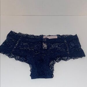 NWT Victoria's Secret Deep Blue Lace Cheeky Panties
